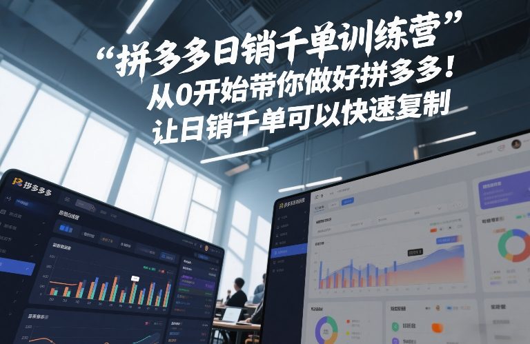 拼多多日销千单训练营，从0开始带你做好拼多多，让日销千单可以快速复制(更新26年1月)-优创库云网创
