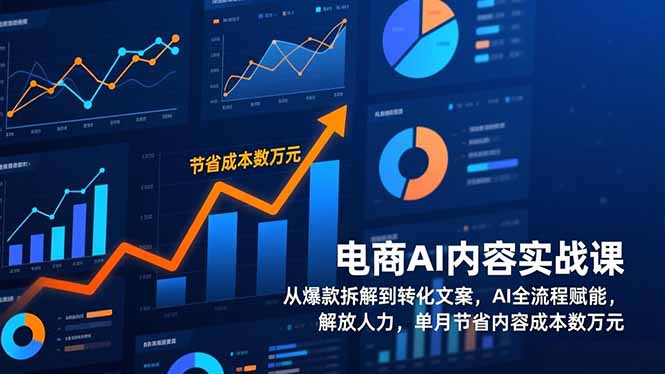 电商AI内容实战课，从爆款拆解到转化文案，AI全流程赋能，解放人力，单月节省内容成本数万元-优创库云网创