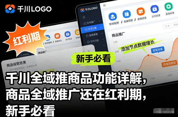 千川全域推商品功能详解，商品全域推广还在红利期，新手必看-优创库云网创