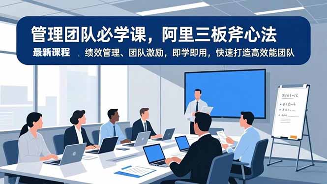 管理团队必学课，阿里三板斧心法、绩效管理、团队激励，即学即用，快速打造高效能团队-优创库云网创