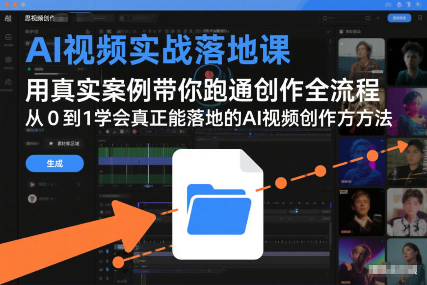 AI视频实战落地课，用真实案例带你跑通创作全流程，从0到1学会真正能落地的AI视频创作方法-优创库云网创