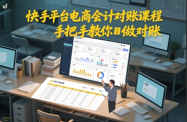 快手平台电商会计对账课程，手把手教你做对账-优创库云网创