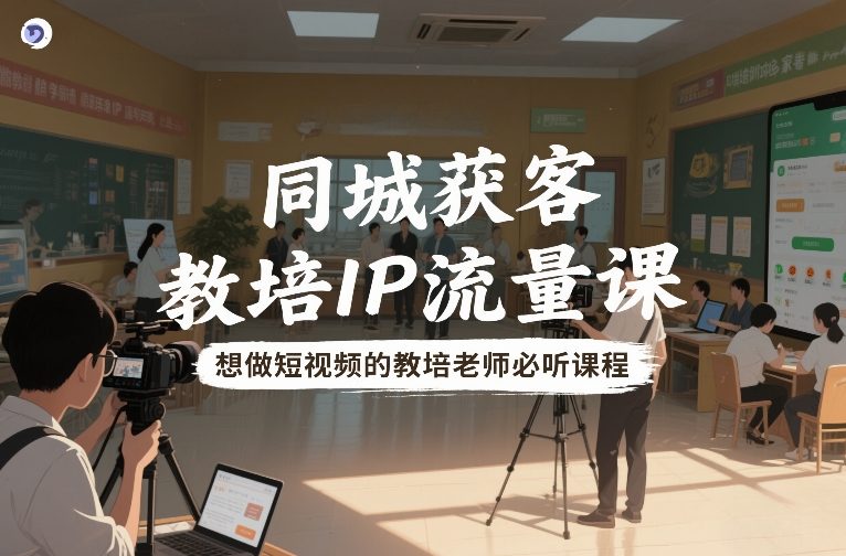 同城获客，教培IP流量课，想做短视频的教培老师必听课程-优创库云网创