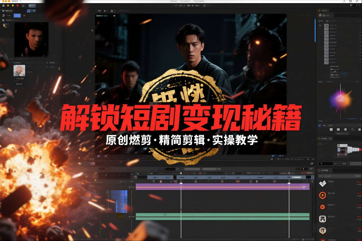 短剧拉新之原创燃剪精简剪辑实操课，解锁短剧变现秘籍-优创库云网创