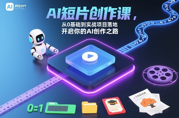 AI短片创作课，从0基础到实战项目落地，开启你的AI创作之路-优创库云网创