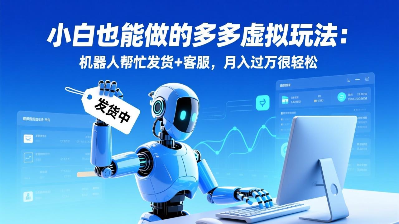 小白也能做的多多虚拟玩法：机器人帮忙发货+客服，月入过万很轻松-优创库云网创