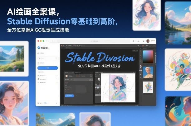 AI绘画全案课，Stable Diffusion零基础到高阶，全方位掌握AIGC视觉生成技能-优创库云网创
