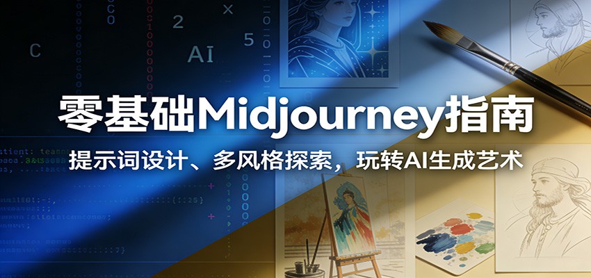 零基础Midjourney指南：提示词设计、多风格探索，玩转AI生成艺术-优创库云网创