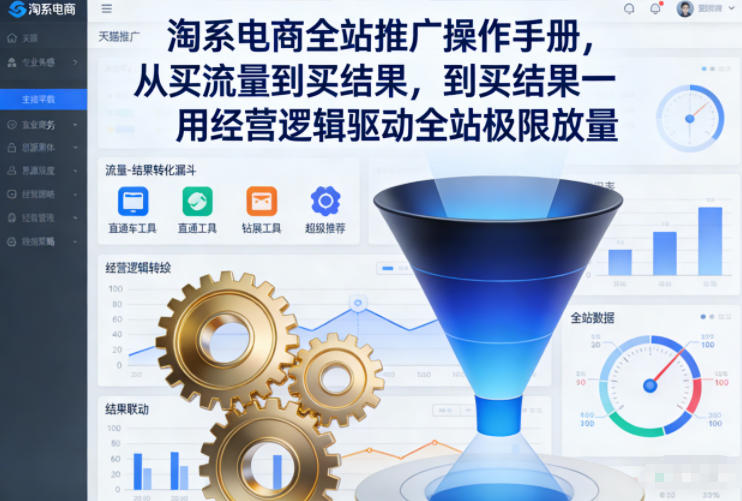 淘系电商全站推广操作手册，从买流量到买结果一用经营逻辑驱动全站极限放量-优创库云网创