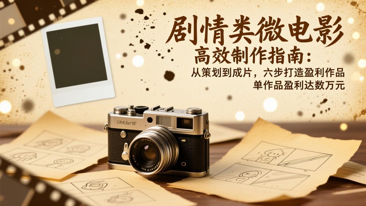 剧情类微电影高效制作指南：从策划到成片，六步打造盈利作品，单作品盈利达数万元-优创库云网创