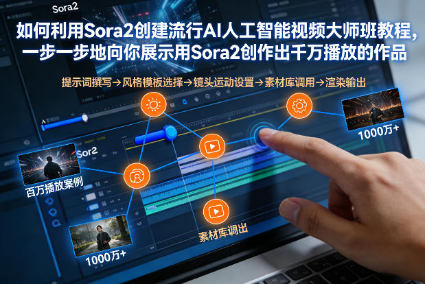 如何利用Sora2创建流行AI人工智能视频大师班，一步一步地向你展示用Sora2创作出千万播放的作品-优创库云网创