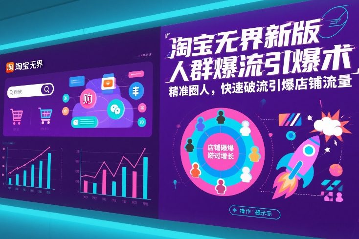 淘宝无界新版人群爆流引爆术，精准圈人，快速破流引爆店铺流量-优创库云网创