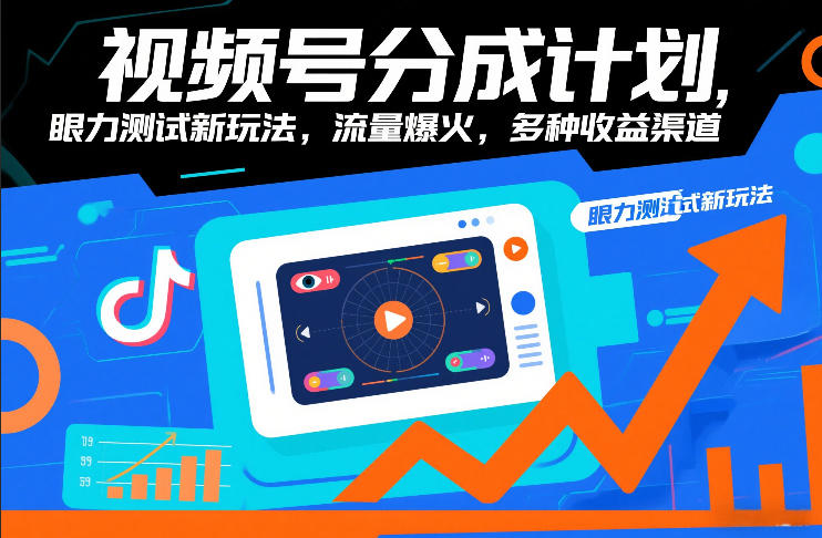 视频号分成计划，眼力测试新玩法，流量爆火，多种收益渠道-优创库云网创