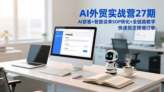 AI外贸实战营27期，AI获客+智能谈单+SOP转化+全链路教学，快速搞定跨境订单-优创库云网创
