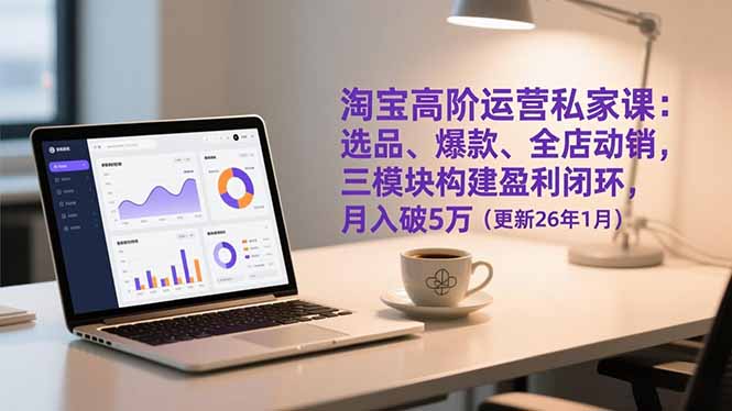 淘宝高阶运营私家课：选品、爆款、全店动销，三模块构建盈利闭环，月入破5万(更新26年1月-优创库云网创