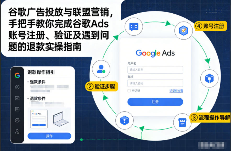 谷歌广告投放与联盟营销，手把手教你完成谷歌Ads账号注册、验证及遇到问题的退款实操指南-优创库云网创