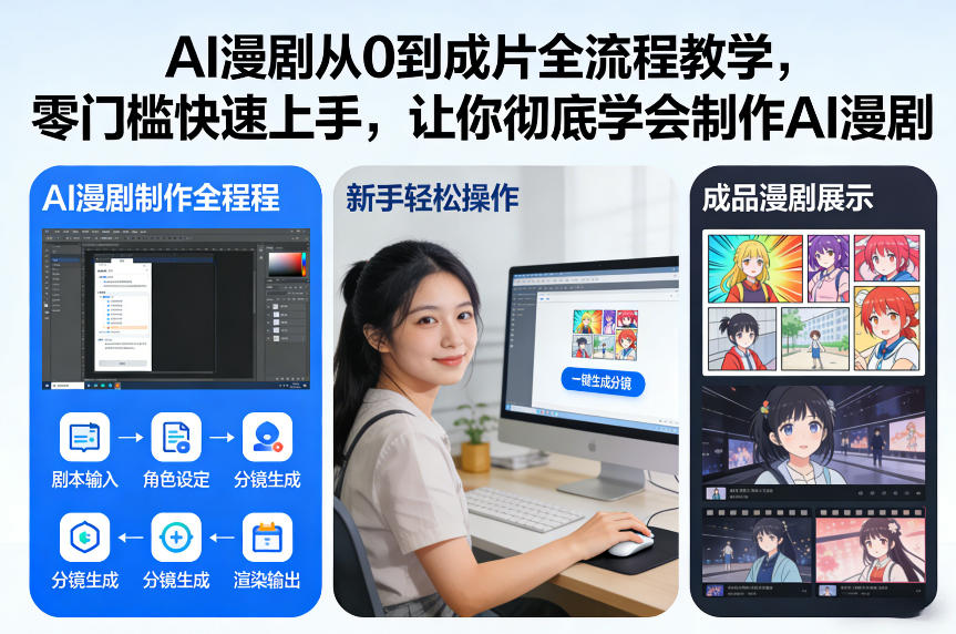 AI漫剧从0到成片全流程教学，零门槛快速上手，让你彻底学会制作AI漫剧【保姆级教程】-优创库云网创