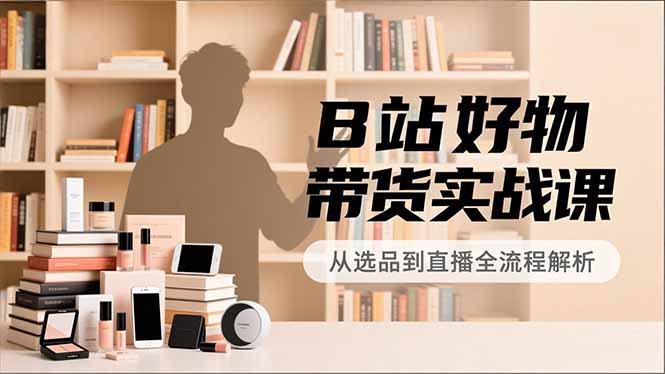 B站好物带货实战课，账号定位、选品拍摄、运营变现，全流程教学，实现UP主月入过万-优创库云网创