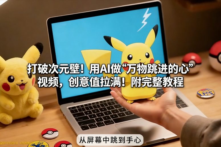 打破次元壁！用AI做【万物跳进手心】视频，创意值拉满！附完整教程-优创库云网创