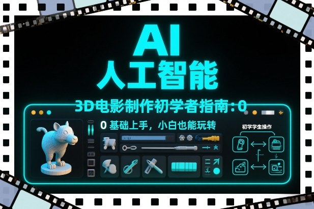 AI人工智能3D电影制作初学者指南：0基础上手，小白也能玩转-优创库云网创