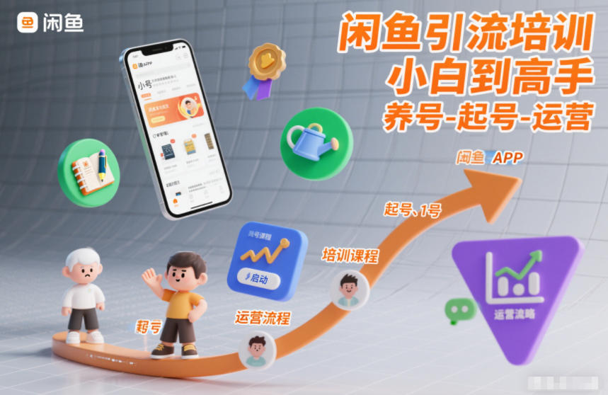 闲鱼引流培训，小白到高手，养号-起号-运营-优创库云网创