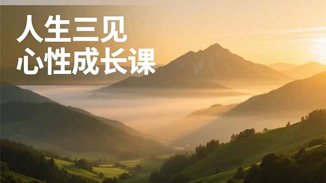 人生三见心性成长课，见天地众生自己，搞透人性安顿身心，活出清晰自我，内在富足无价-优创库云网创