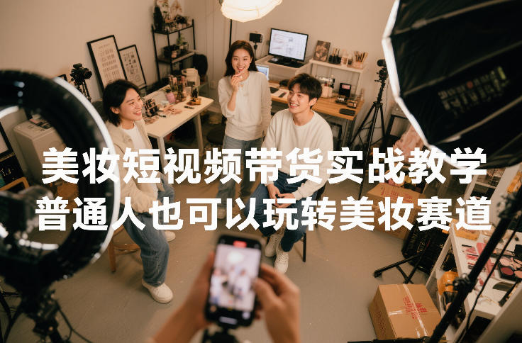 美妆短视频带货实战教学，普通人也可以玩转美妆赛道-优创库云网创