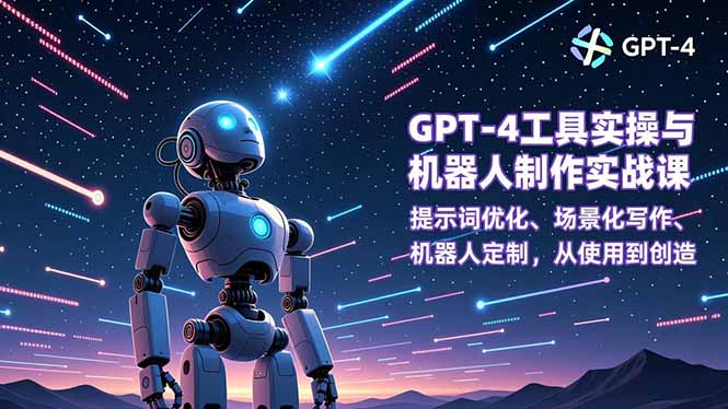 GPT-4工具实操与机器人制作实战课：提示词优化、场景化写作、机器人定制，从使用到创造-优创库云网创