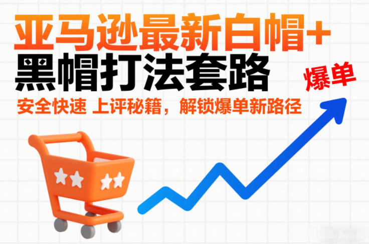 亚马逊最新白帽+黑帽打法套路，安全快速上评秘籍，解锁爆单新路径-优创库云网创