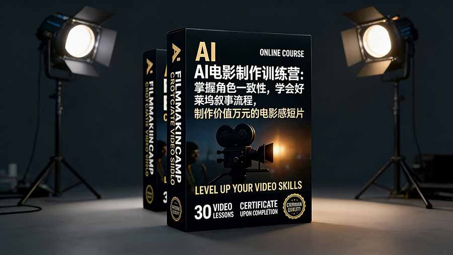 AI电影制作训练营：掌握角色一致性，学会好莱坞叙事流程，制作价值万元的电影感短片-优创库云网创