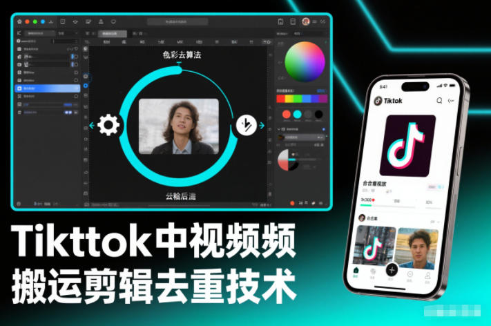 Tiktok中视频纯搬运剪辑去重技术，外来技术，自行测试-优创库云网创