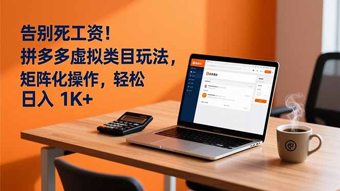 告别死工资！拼多多虚拟类目玩法，矩阵化操作，轻松日入 1K+-优创库云网创