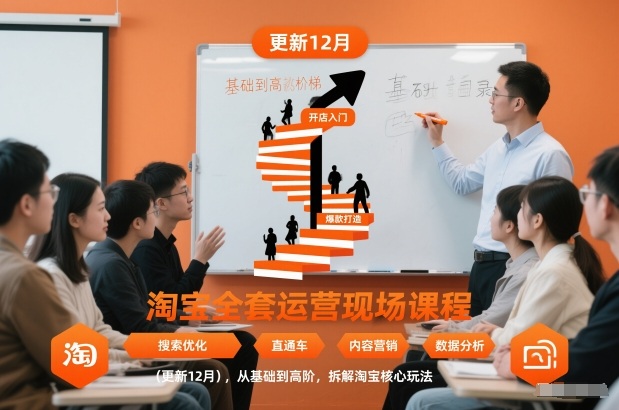 淘宝全套运营现场课程(更新26年1月)，从基础到高阶，拆解淘宝核心玩法-优创库云网创