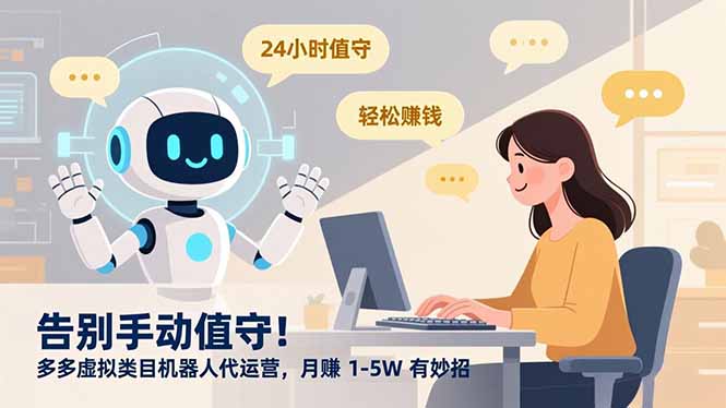 告别手动值守！多多虚拟类目机器人代运营，月赚 1-5W 有妙招-优创库云网创