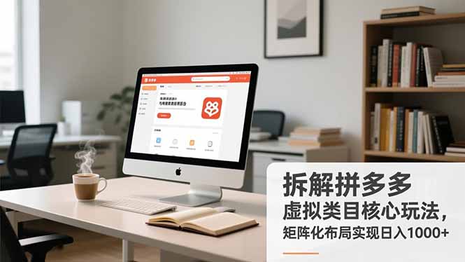 拆解拼多多虚拟类目核心玩法，矩阵化布局实现日入1000+-优创库云网创
