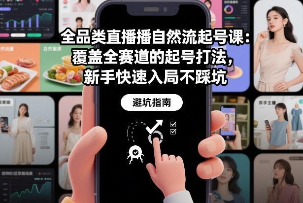 全品类直播自然流起号课：覆盖全赛道的起号打法，新手快速入局不踩坑-优创库云网创