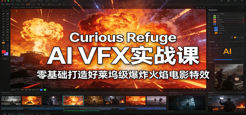 Curious Refuge AI VFX实战课，零基础打造好莱坞级爆炸火焰电影特效-优创库云网创