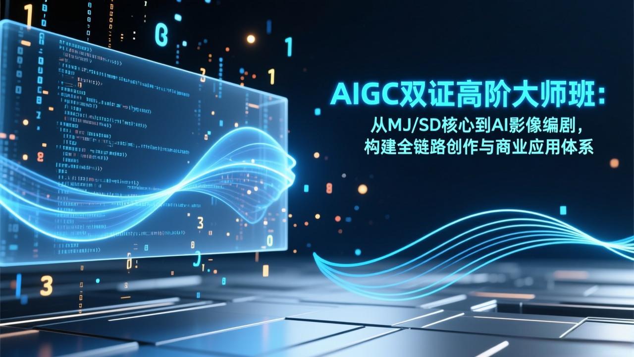 AIGC双证高阶大师班：从MJ/SD核心到AI影像编剧，构建全链路创作与商业应用体系-优创库云网创