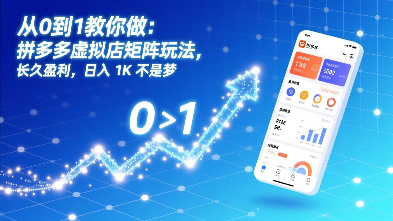 从0到1教你做：拼多多虚拟店矩阵玩法，长久盈利，日入 1K 不是梦-优创库云网创